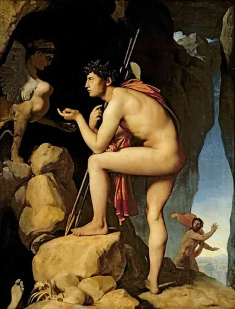Oedipus and the Sphinx, Ingres, 1808. Oil on Canvas. Louvre, Paris.