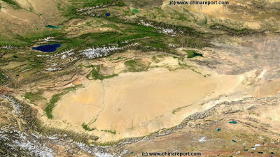 Δορυφορική φωτογραφία της ερήμου Τάκλα-Μακάν