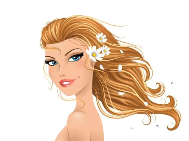 Ομορφη ανοιξιάτικη κοπέλα με χαμομήλια στα μαλλιά της