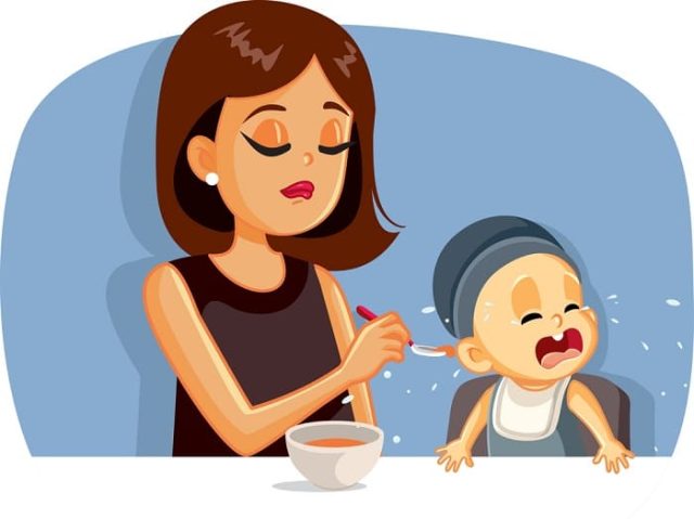 Κλάμα μωρό αρνείται να φάε